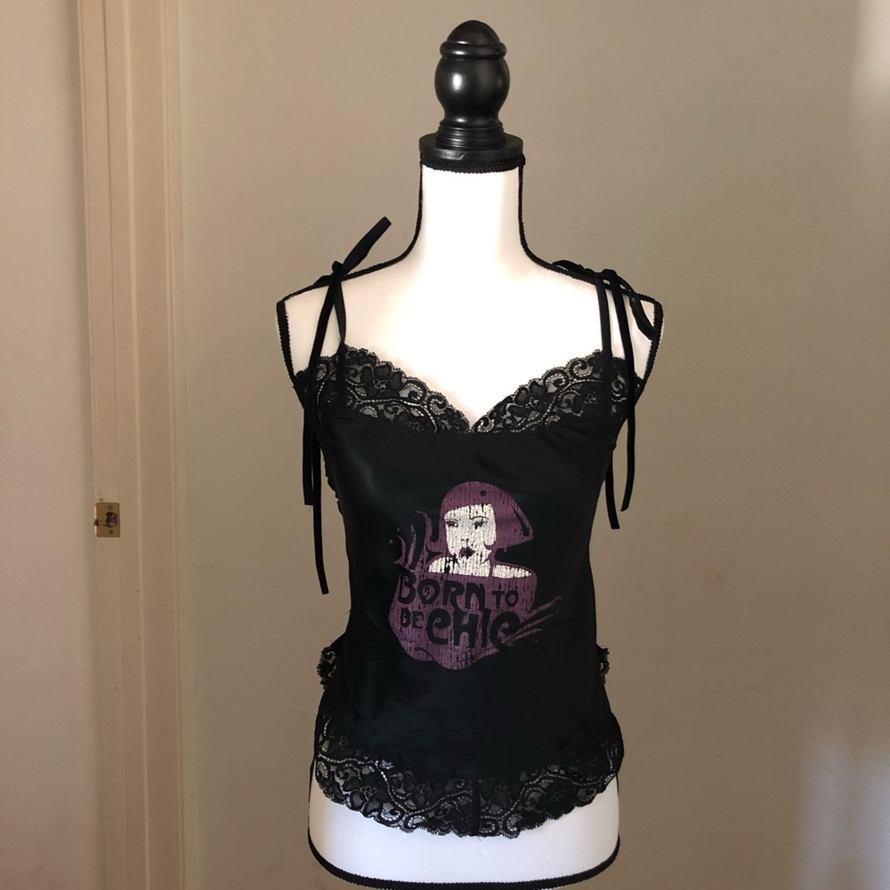 Lace satin top